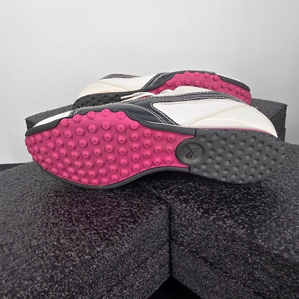 Puma Women's 8.5 Golf Shoes Spikeless White Black Pink 183908-02 Sneakers - Picture 4 of 8